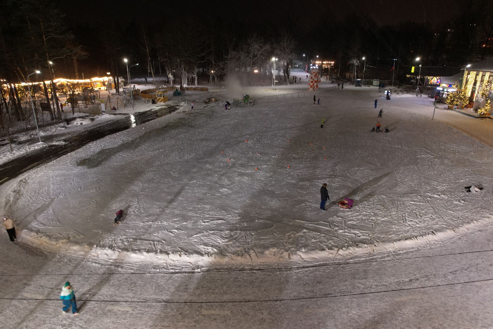 видео с коптера, одинцово, парк, спорт, зима в подмосковье,
