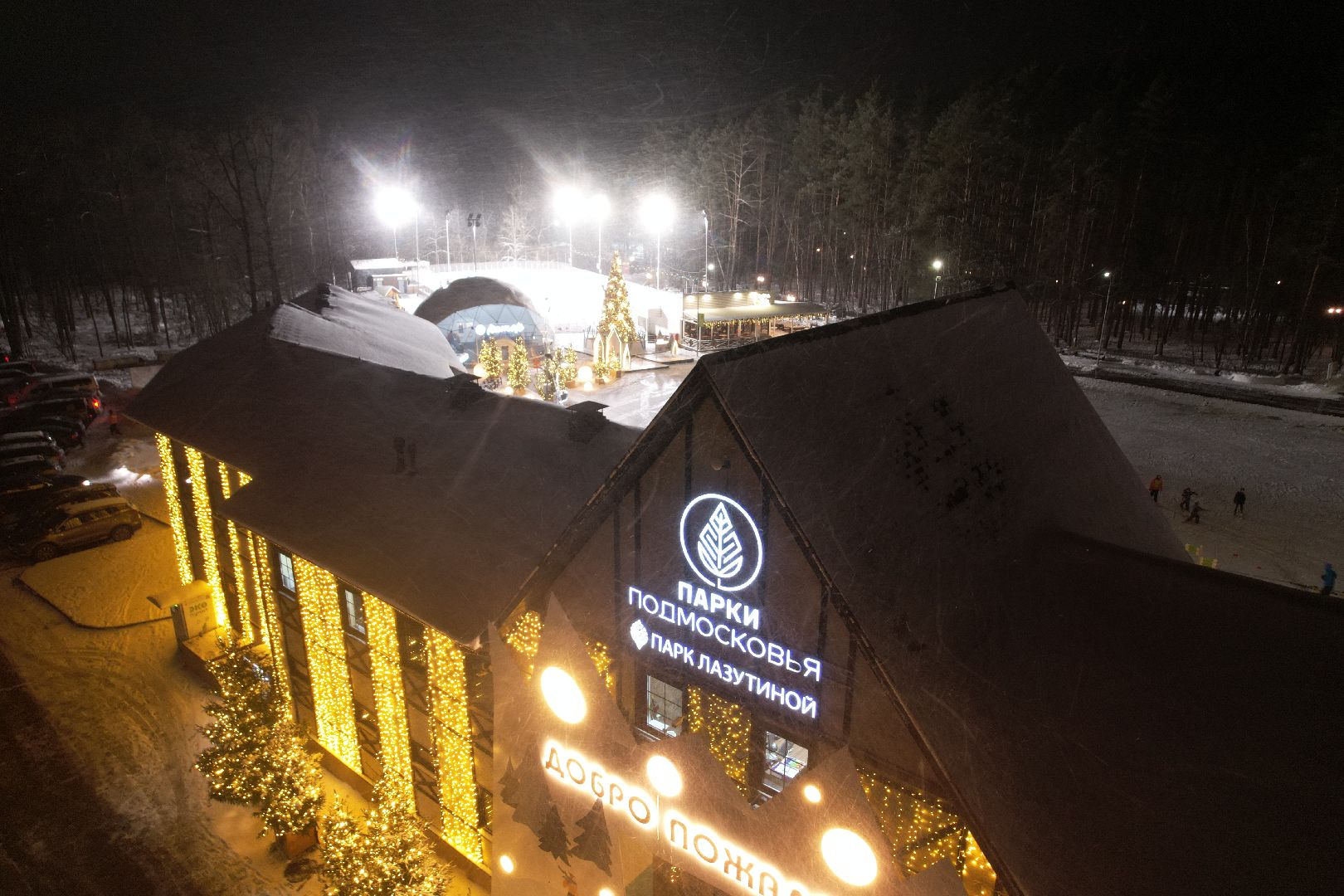 видео с коптера, одинцово, парк, спорт, зима в подмосковье,