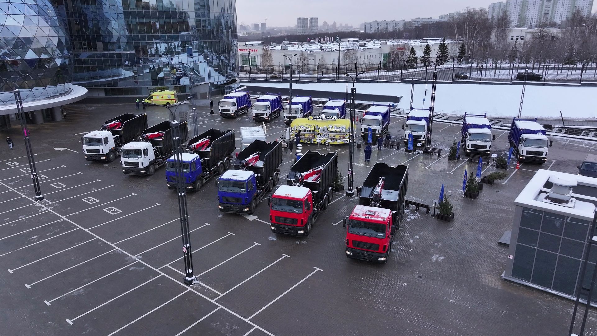 видео с коптера, жкх, техника, красногорск, машины,