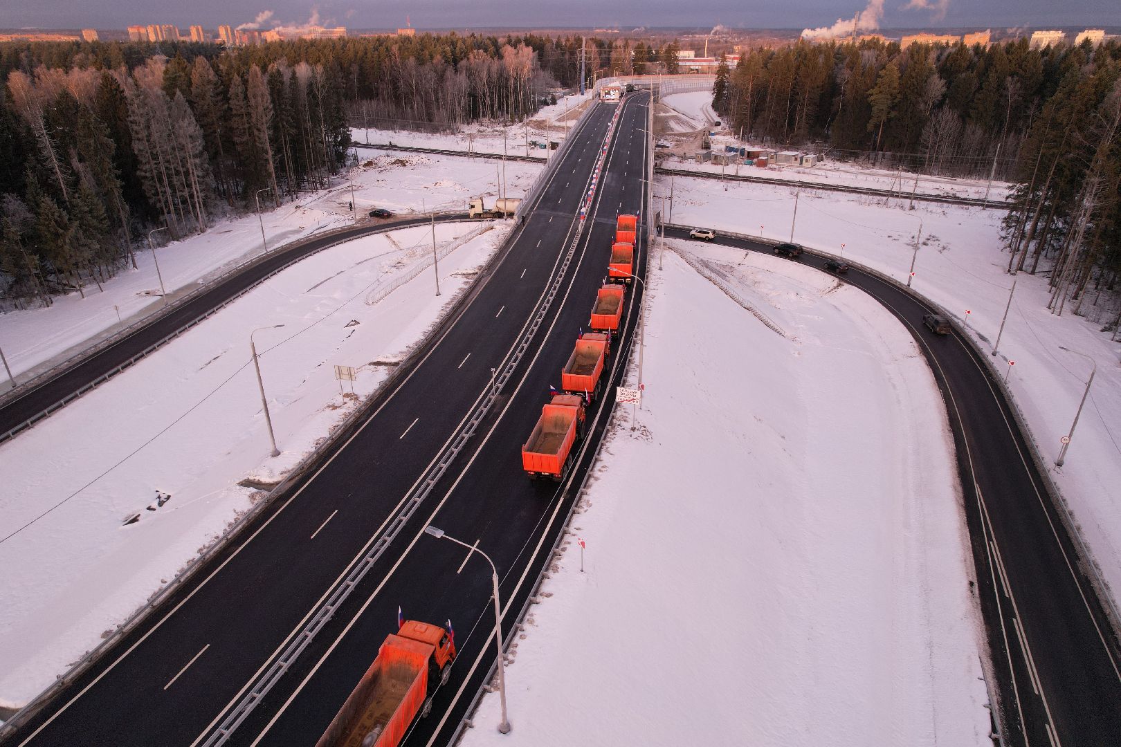 видео с коптера, строительство, дороги,