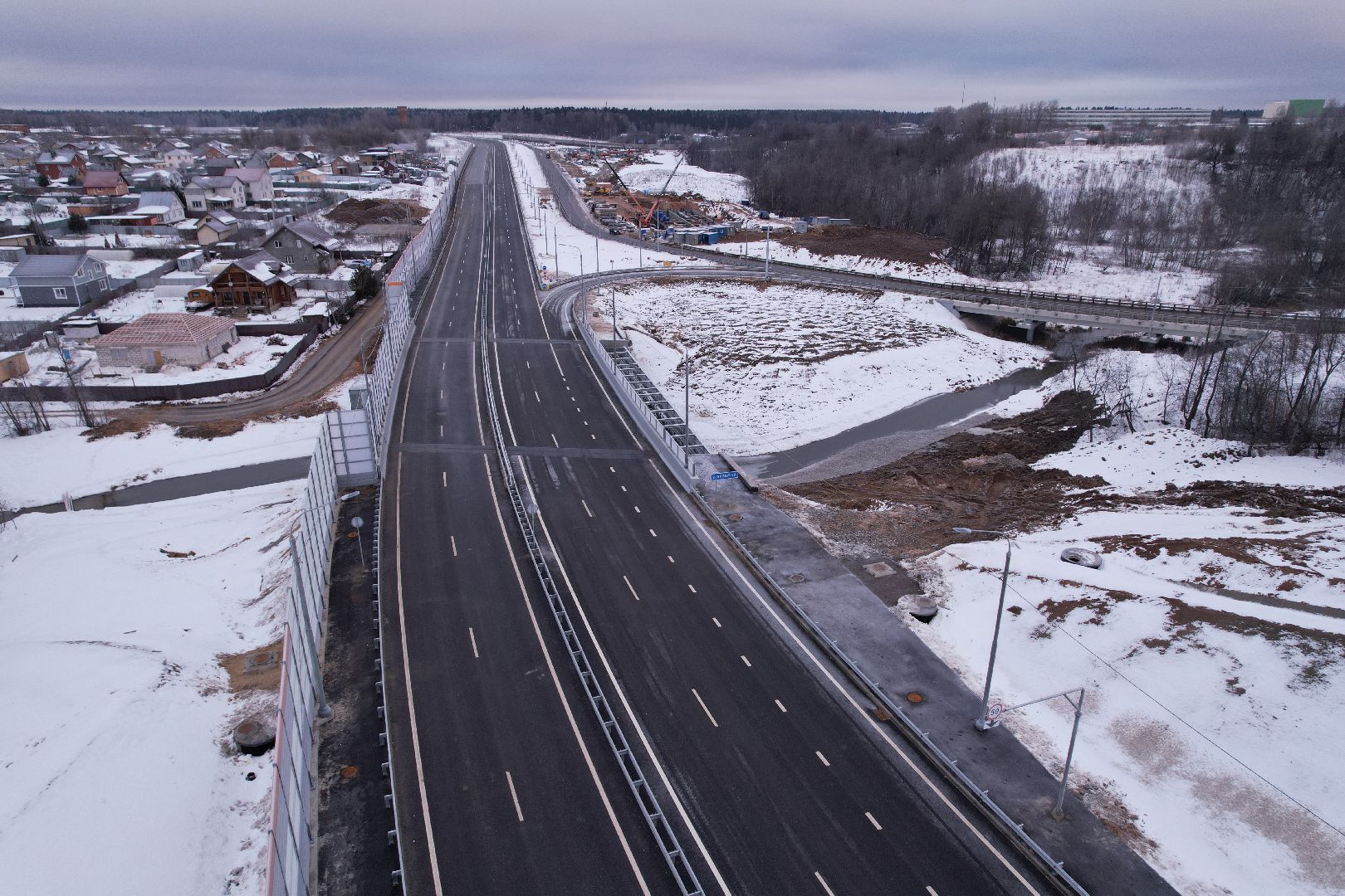 видео с коптера, строительство, дороги,