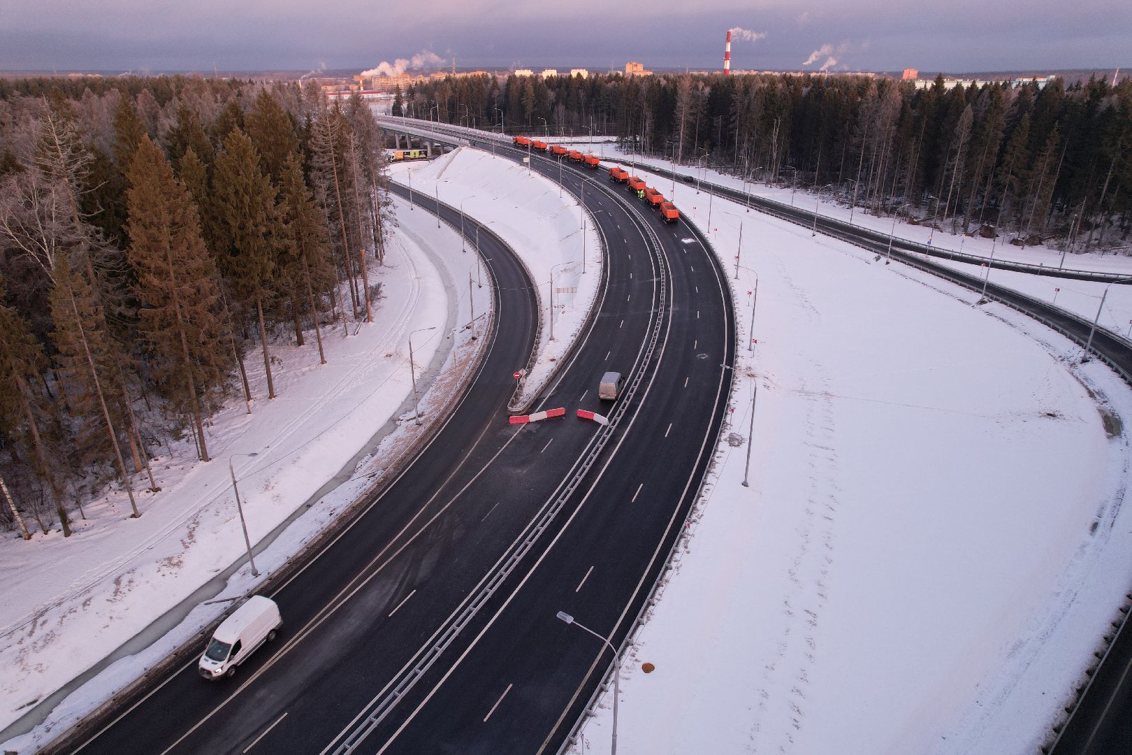 видео с коптера, строительство, дороги,
