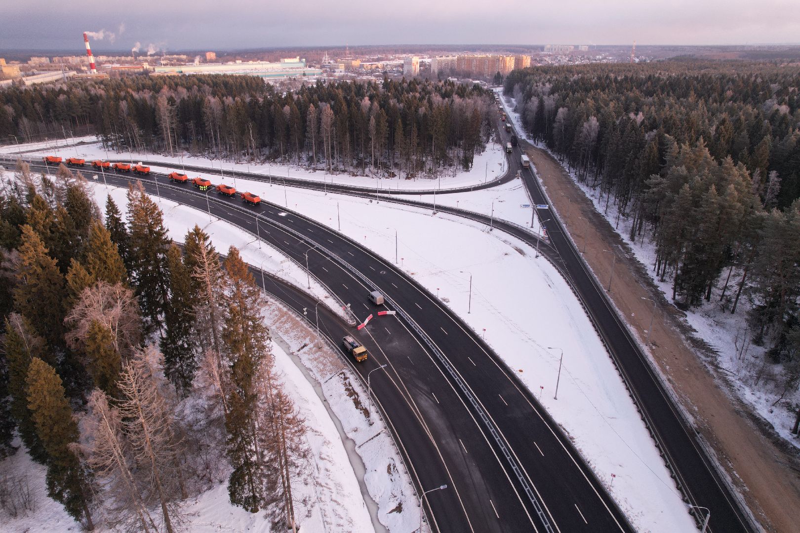 видео с коптера, строительство, дороги,