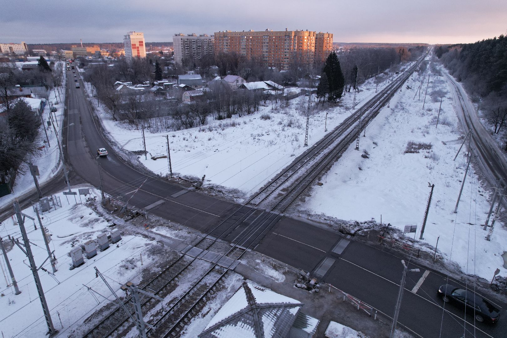 видео с коптера, строительство, дороги,