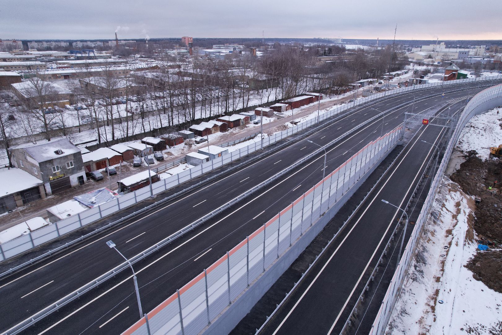 видео с коптера, строительство, дороги,