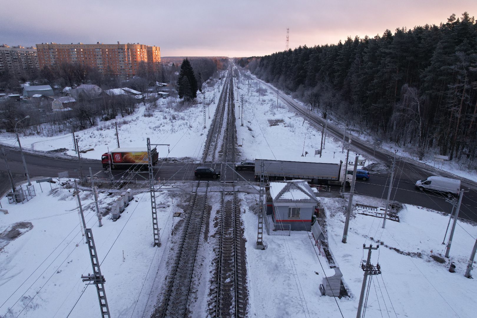 видео с коптера, строительство, дороги,