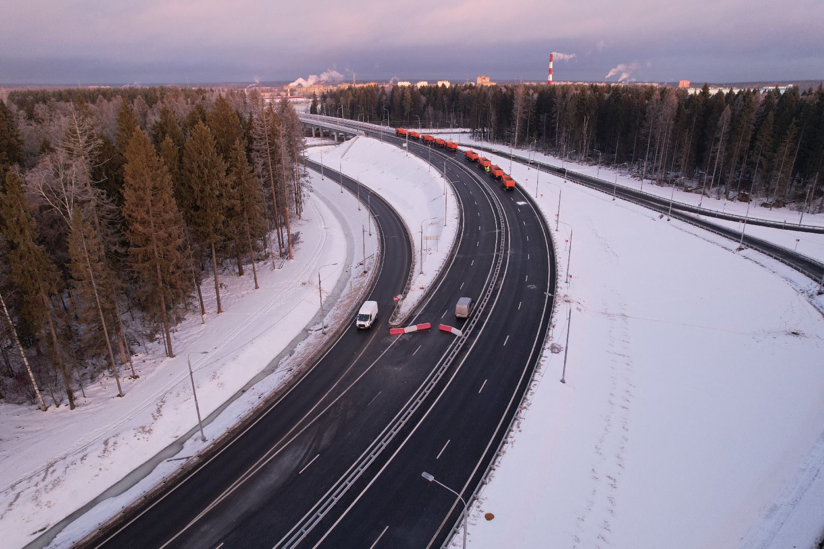 видео с коптера, строительство, дороги,