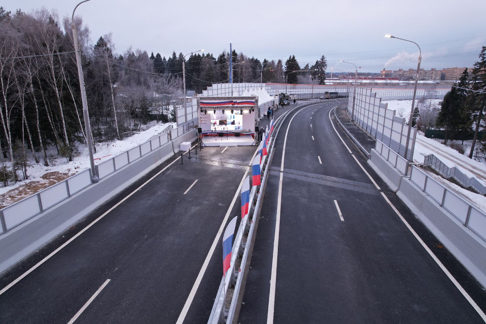 видео с коптера, строительство, дороги,