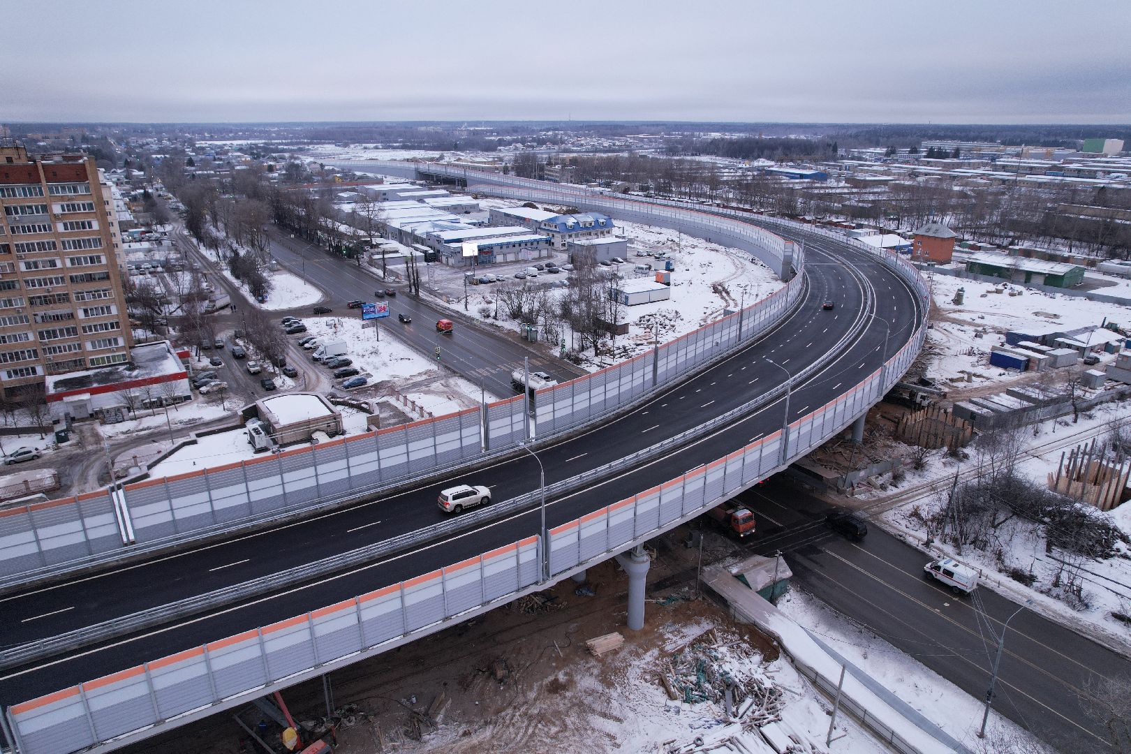 видео с коптера, строительство, дороги,