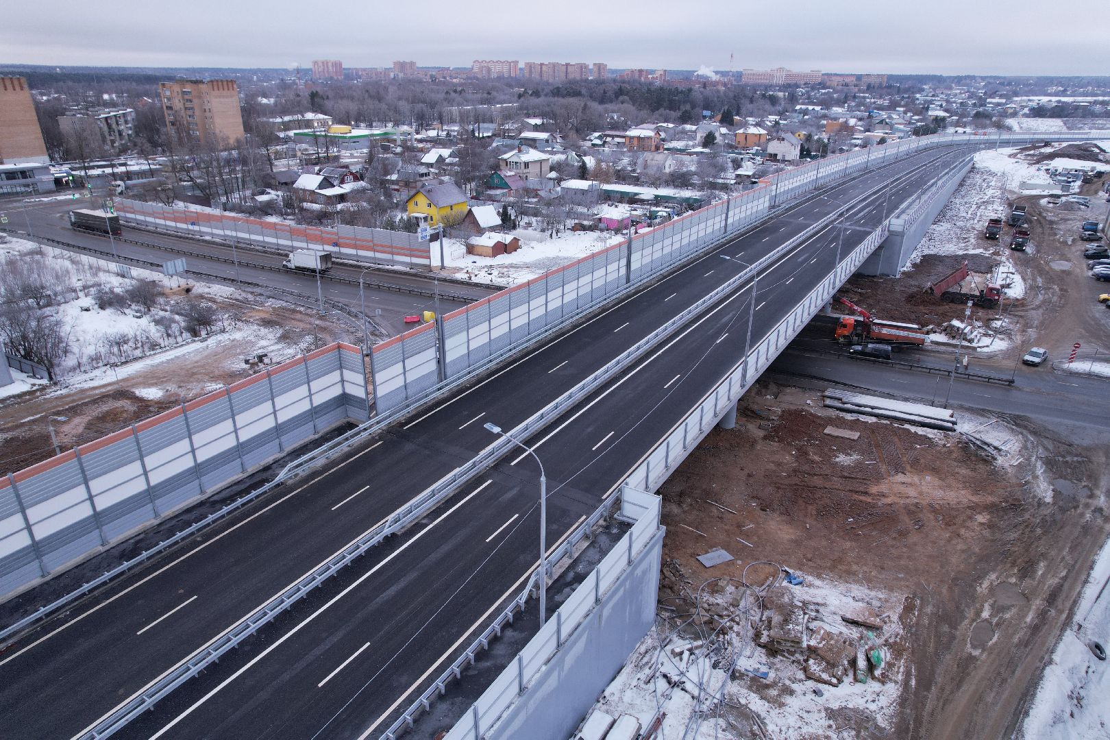 видео с коптера, строительство, дороги,