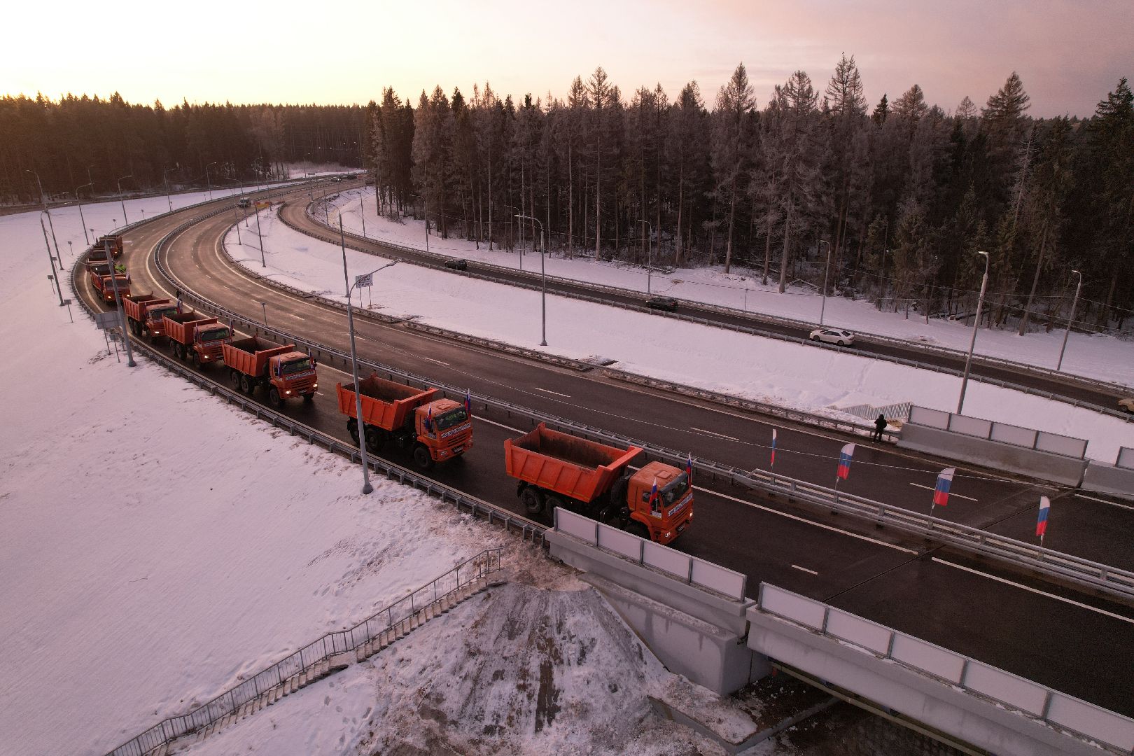 видео с коптера, строительство, дороги,