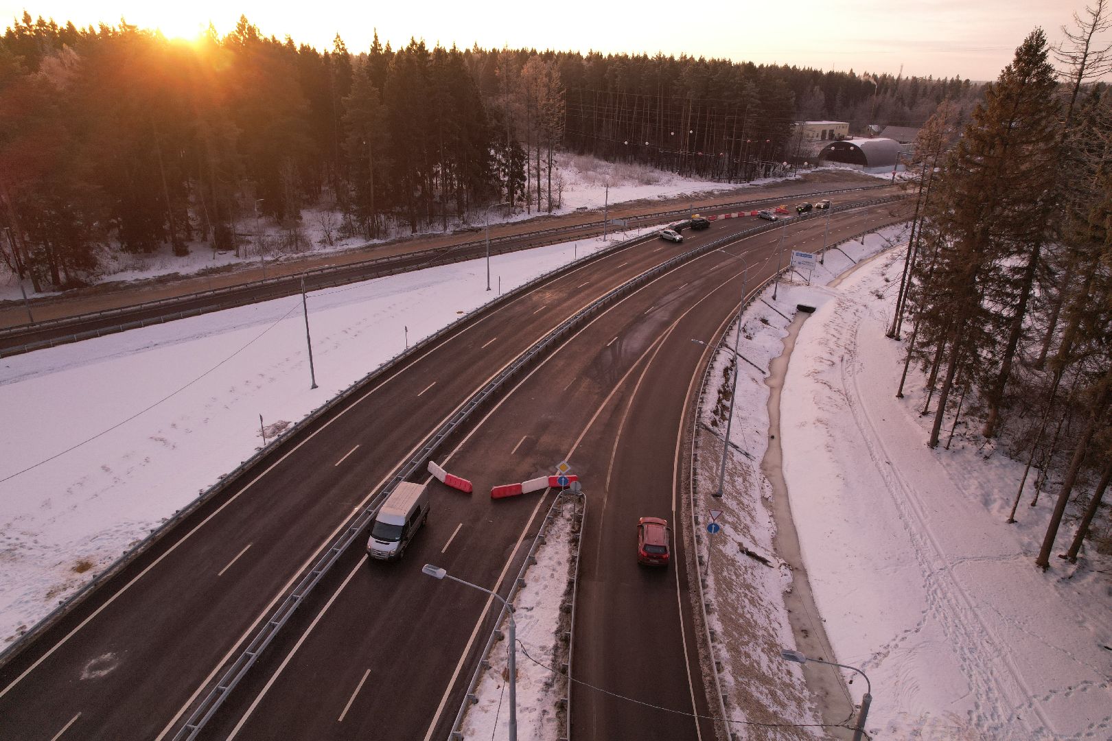 видео с коптера, строительство, дороги,