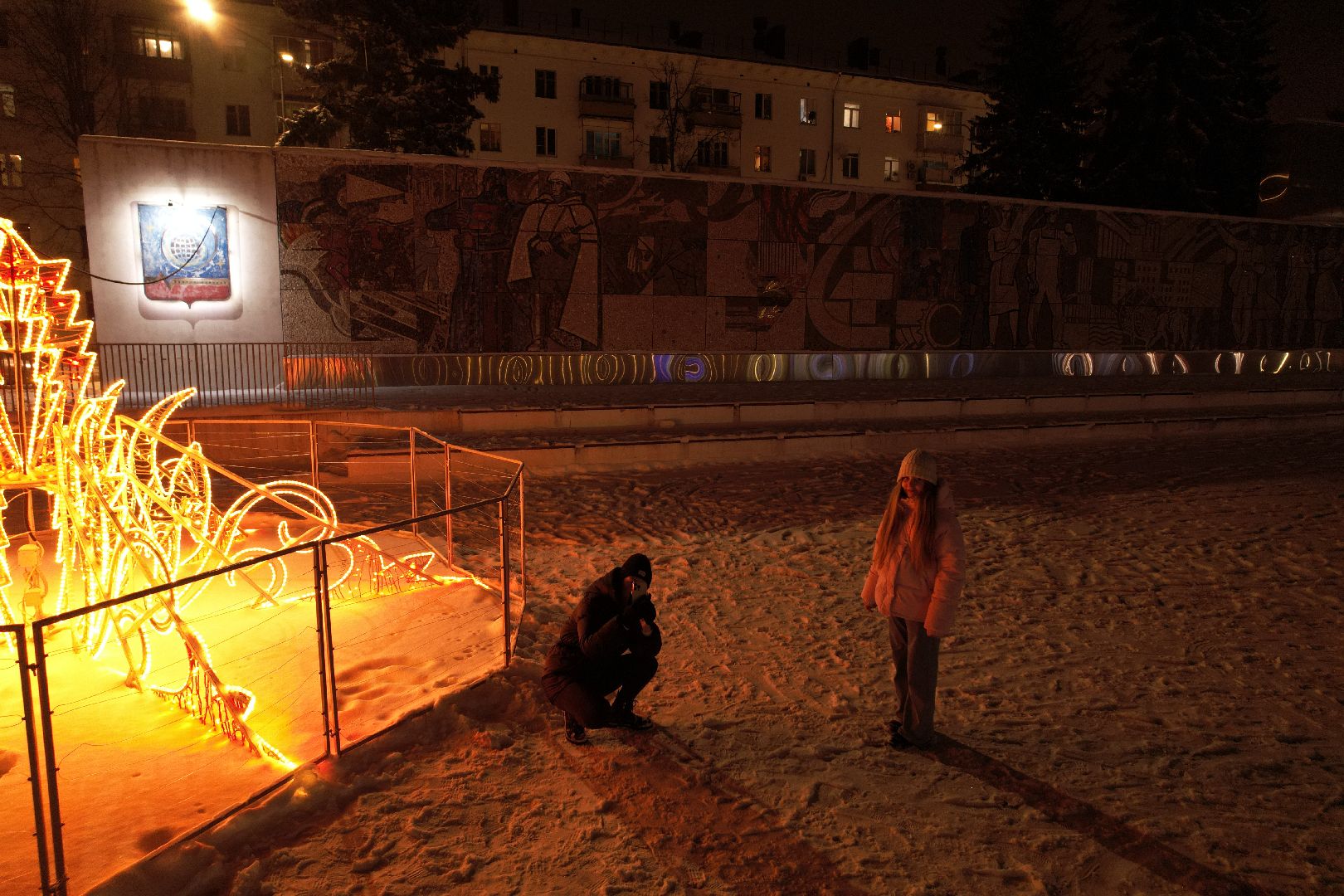 видео с коптера, зима в подмосковье, королёв,