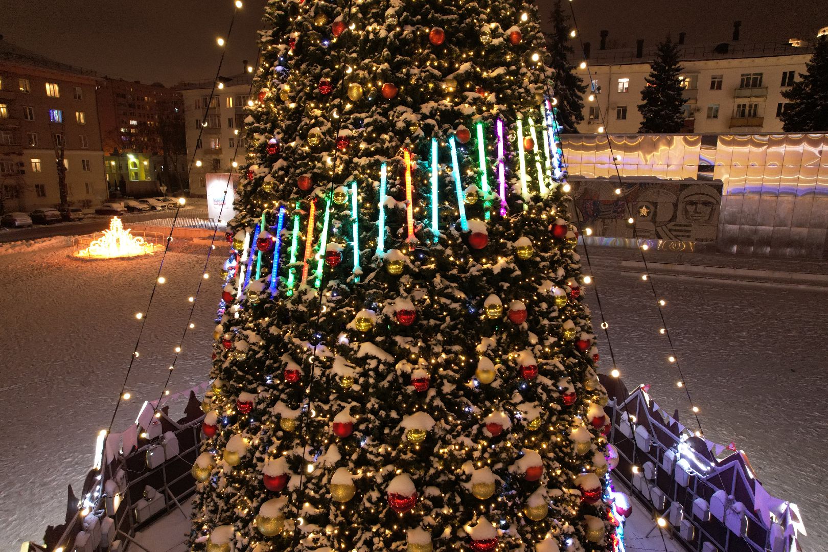 видео с коптера, зима в подмосковье, королёв,