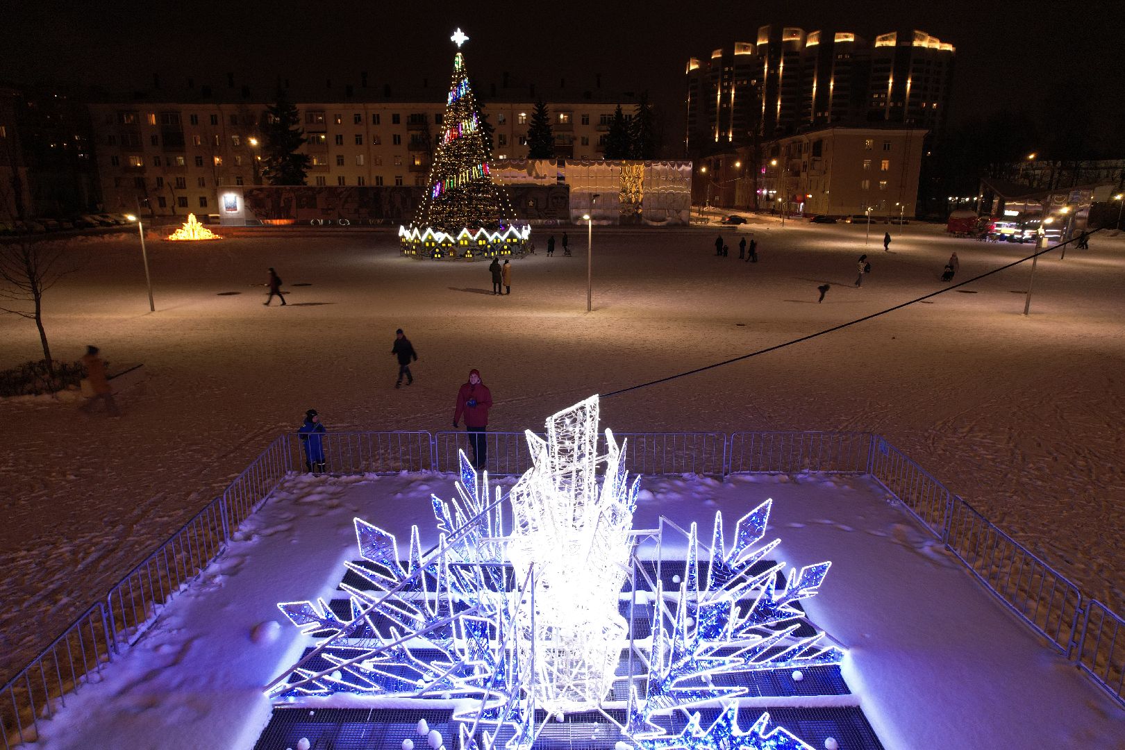 видео с коптера, зима в подмосковье, королёв,