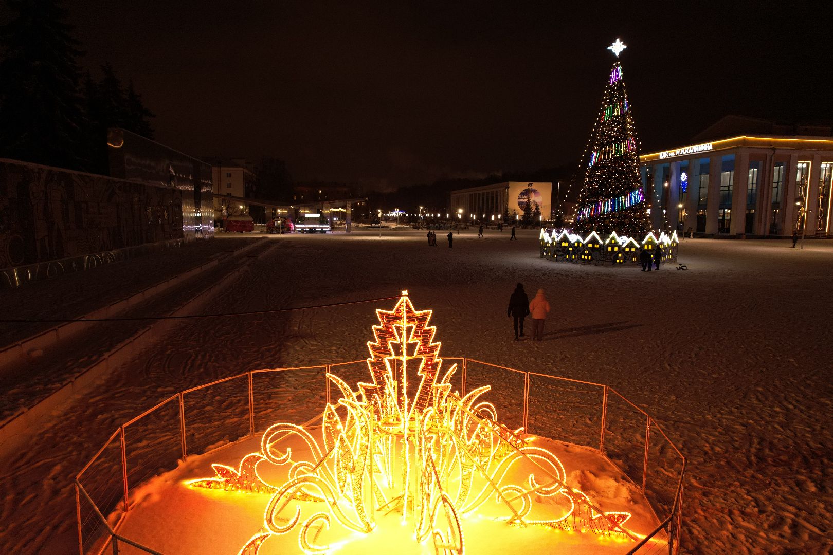 видео с коптера, зима в подмосковье, королёв,