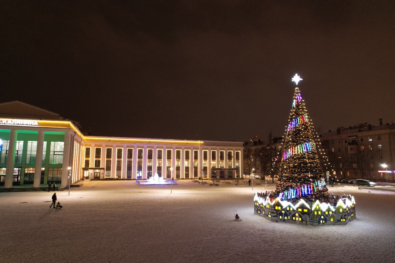 видео с коптера, зима в подмосковье, королёв,