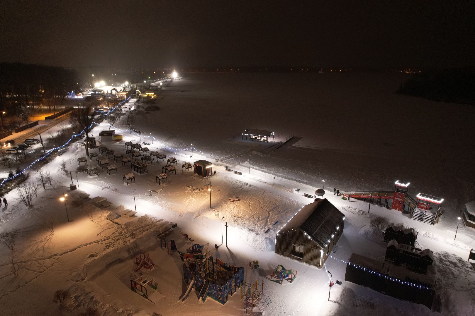 видео с коптера, зима в подмосковье, солнечногорск,