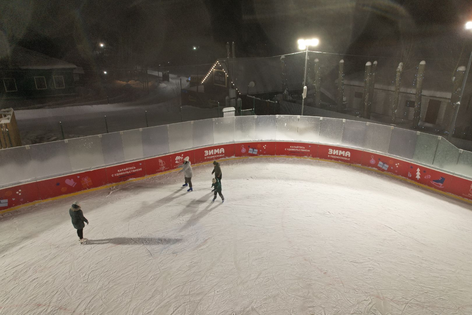 видео с коптера, каток, зима в подмосковье, солнечногорск,
