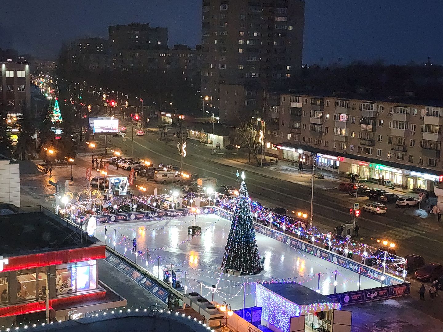 серпухов, подмосковье, каток, искусственный лед, новый год,