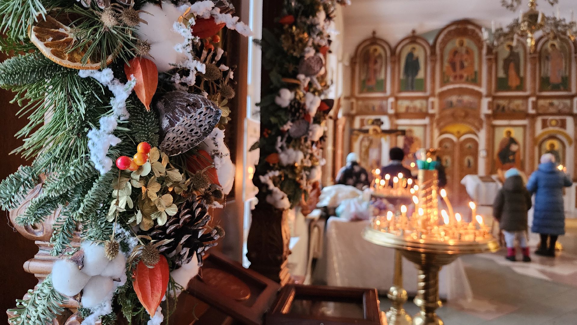 Рождество,подготовка к рождественской службе, Троицкий храм, Старая Купавна, Богородский городской округ,