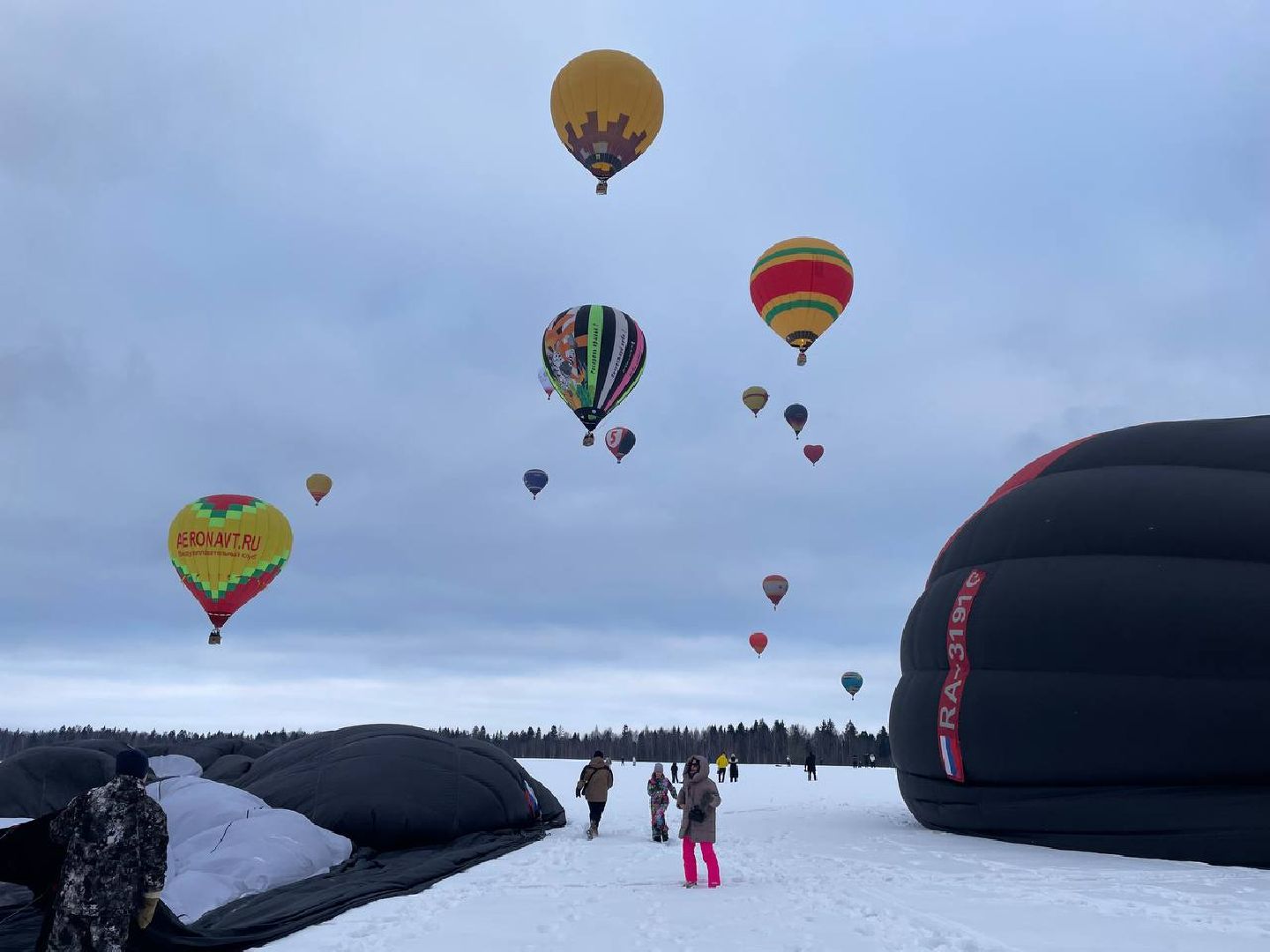 Дмитров, Фестиваль аэростатов, Яблоки на снегу, вертикалки,