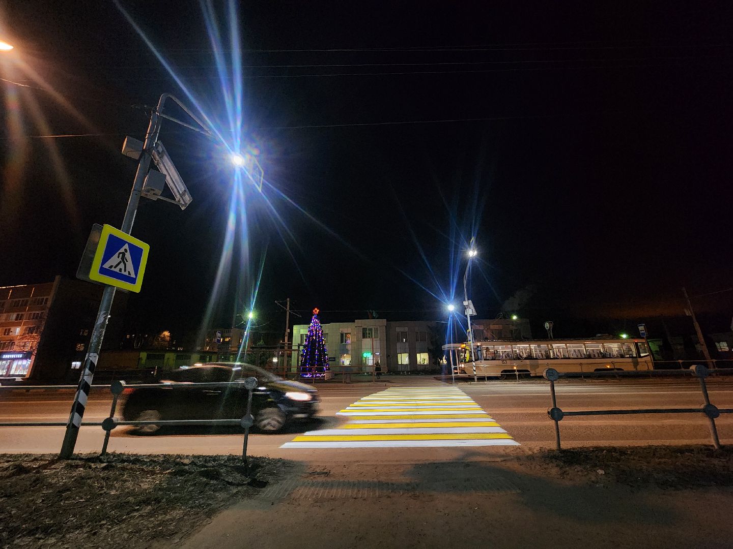 Коломна, дороги, проекционный пешеходный переход,