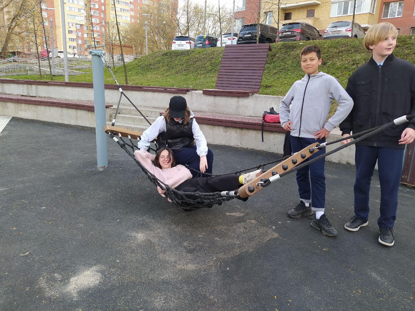 Качели, парк, благоустройство, гамак