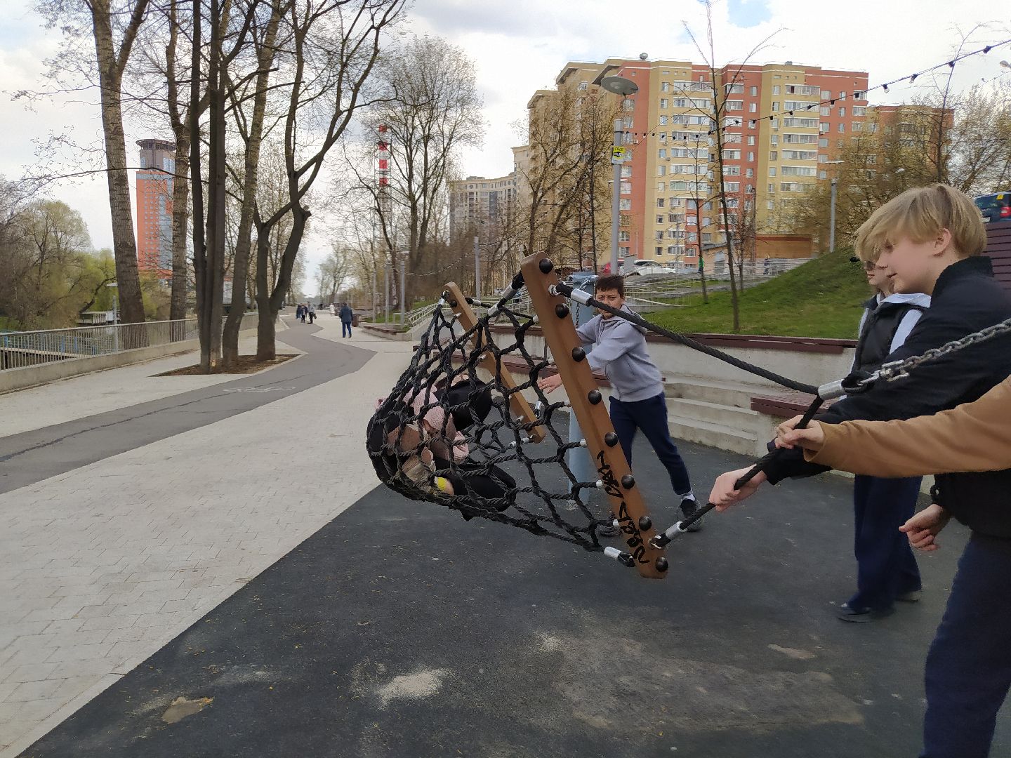 Качели, парк, благоустройство, гамак