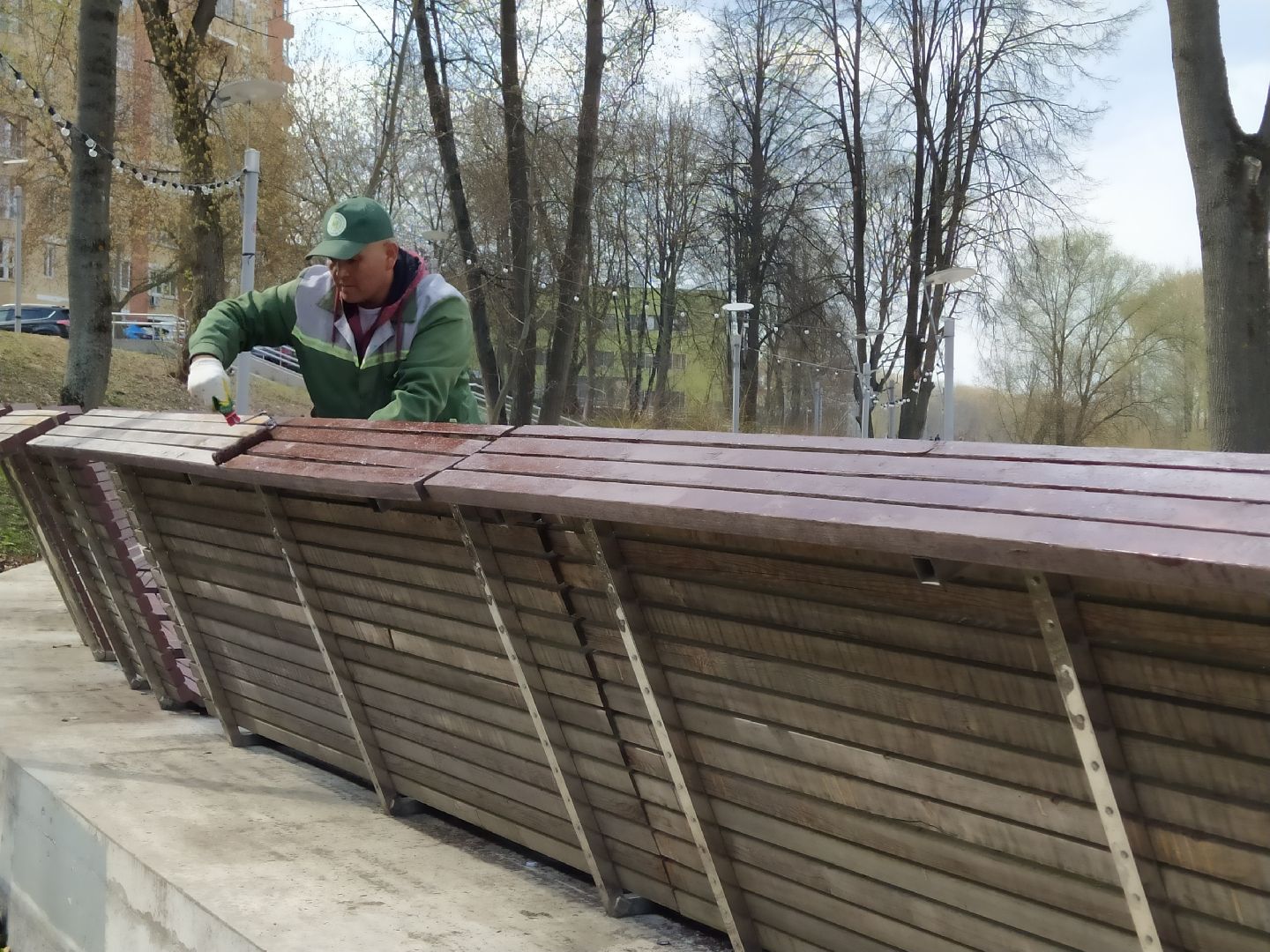 Парк, лавка, покраска, благоустройство