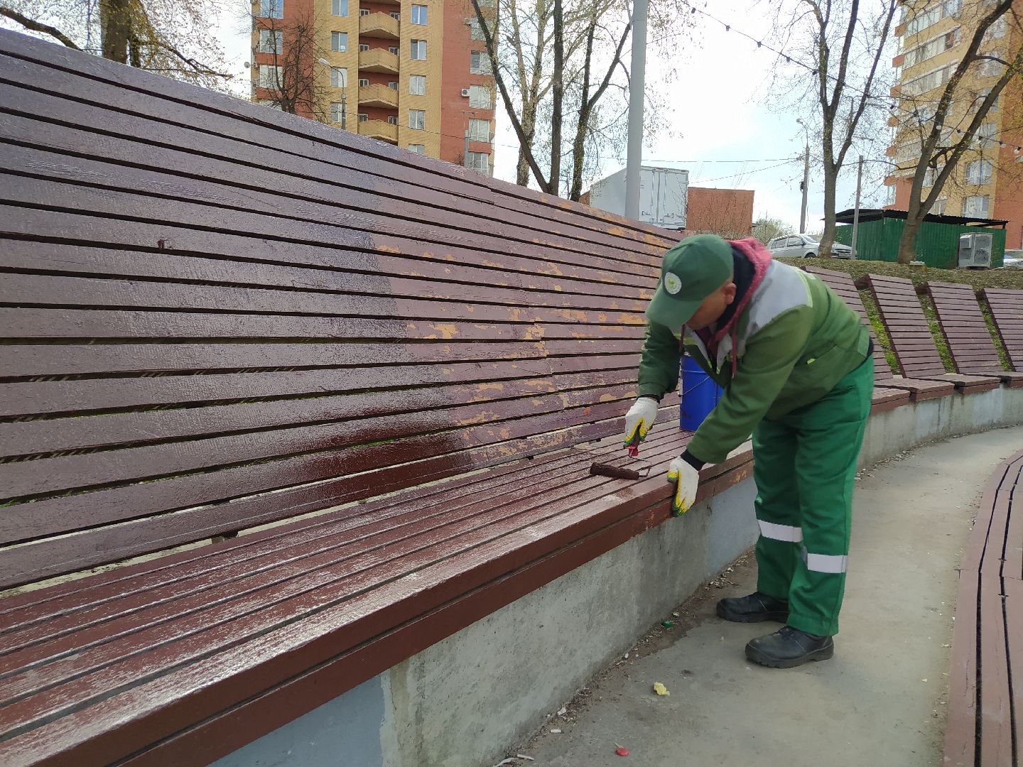 Парк, лавка, покраска, благоустройство