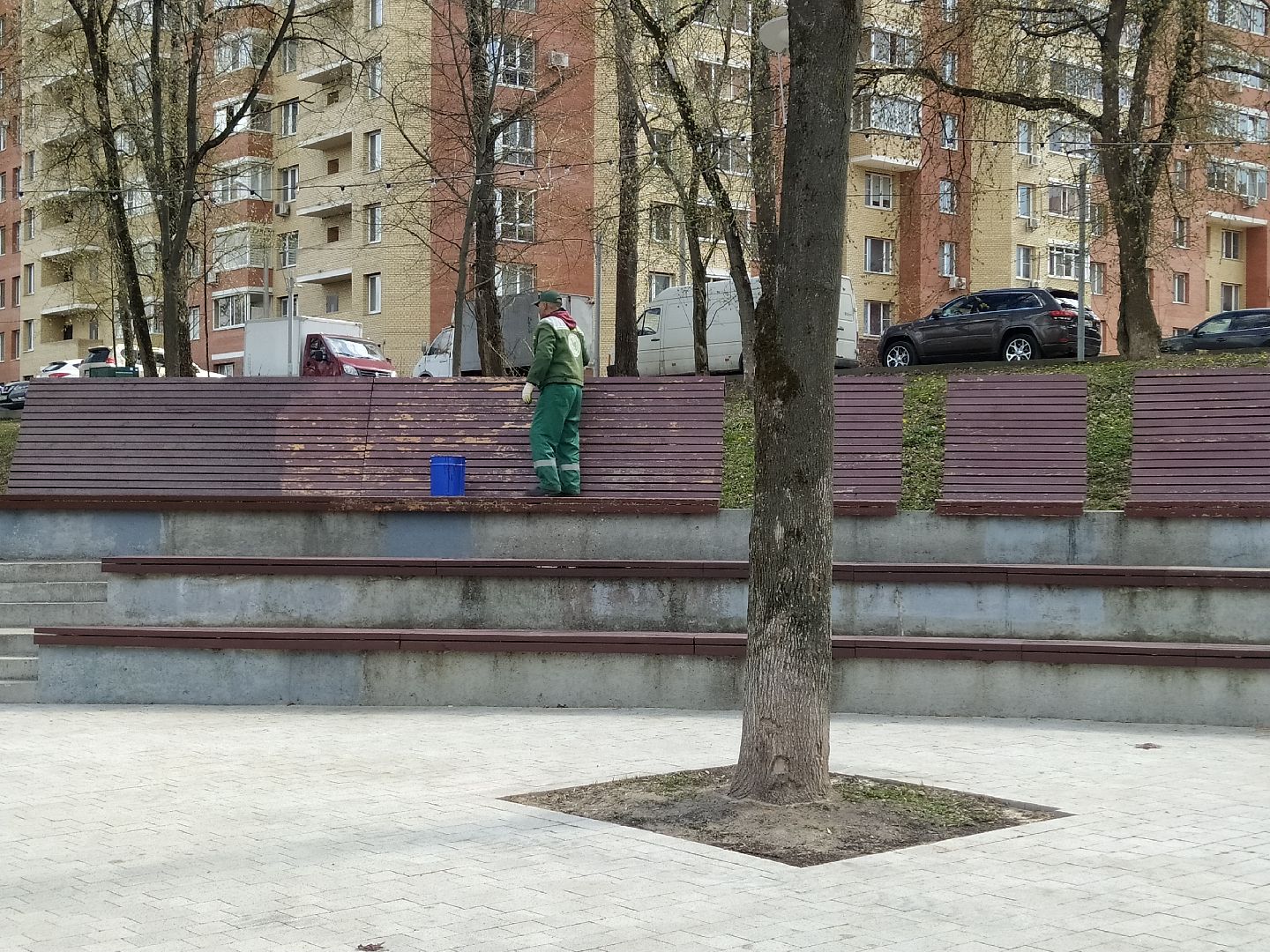 Парк, лавка, покраска, благоустройство