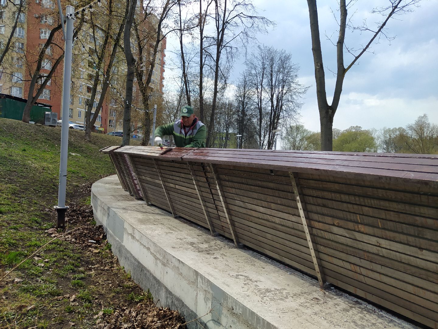 Парк, лавка, покраска, благоустройство