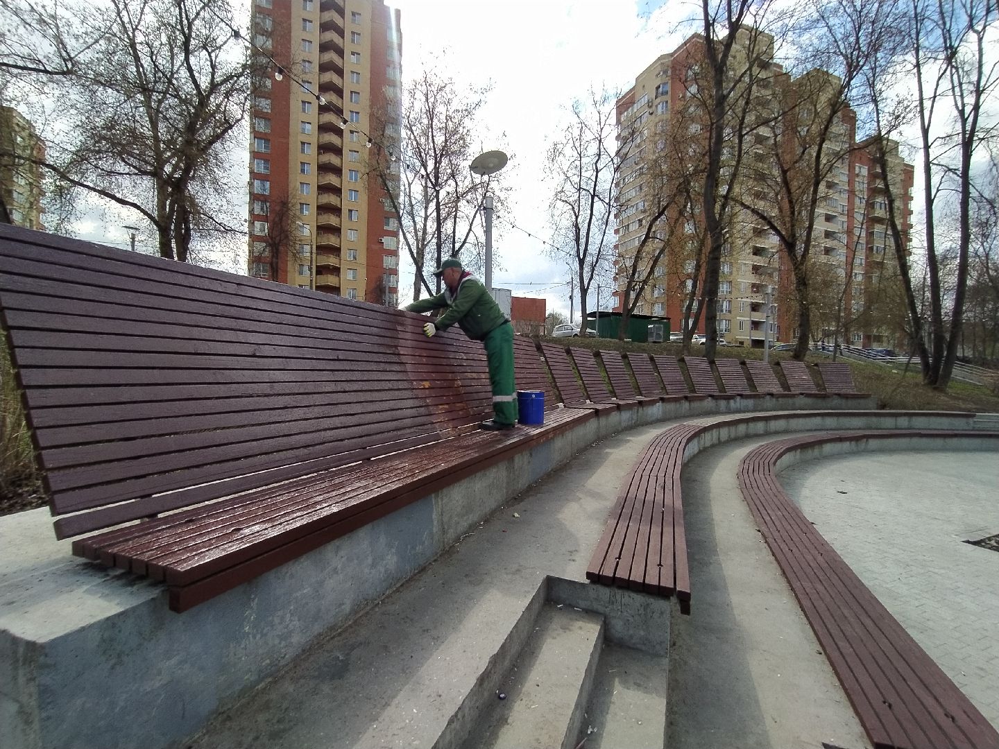 Парк, лавка, покраска, благоустройство