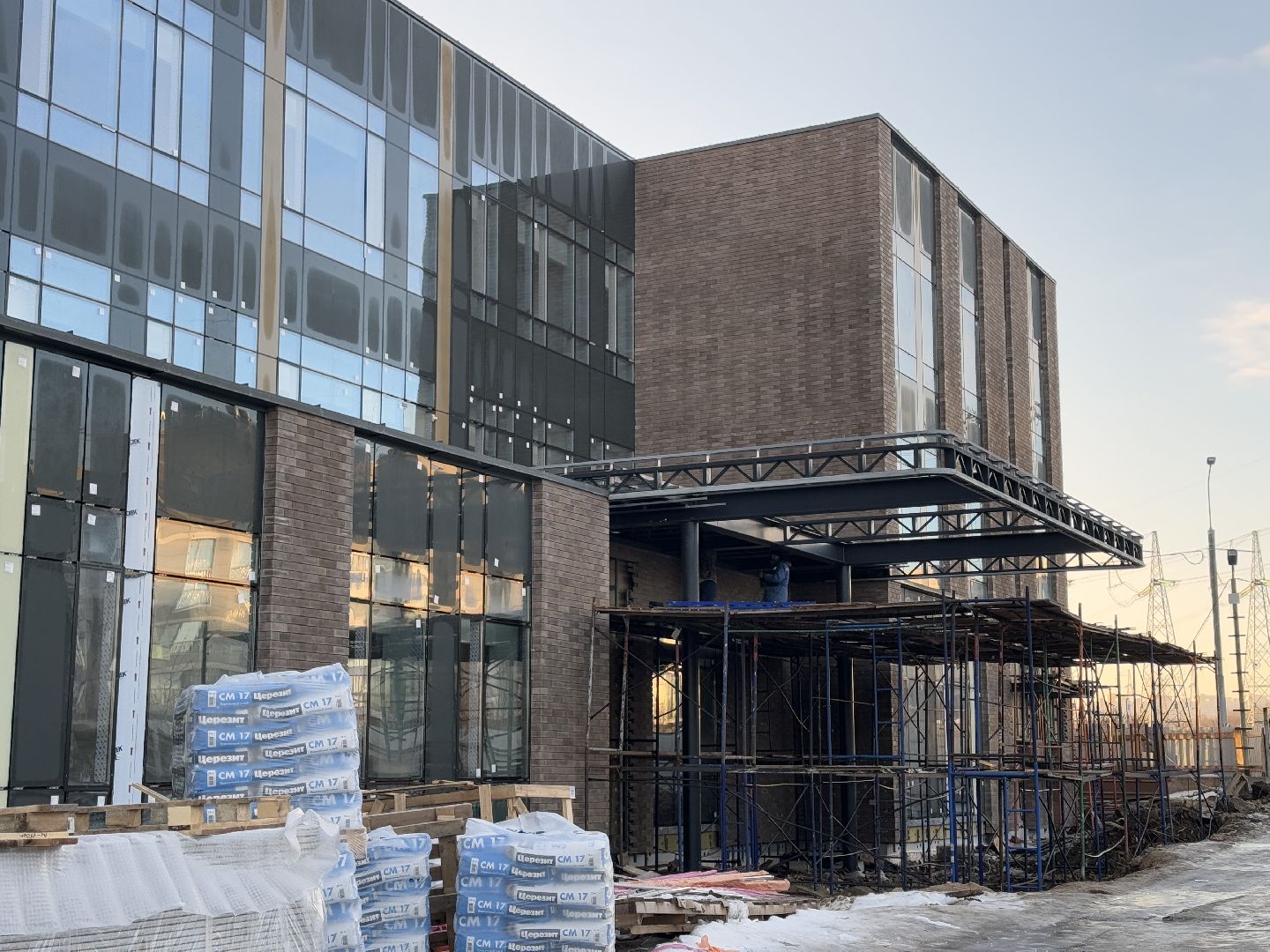 Строительство нового центра в Ромашково, вертикалки, одинцовская областная больница, Одинцово,