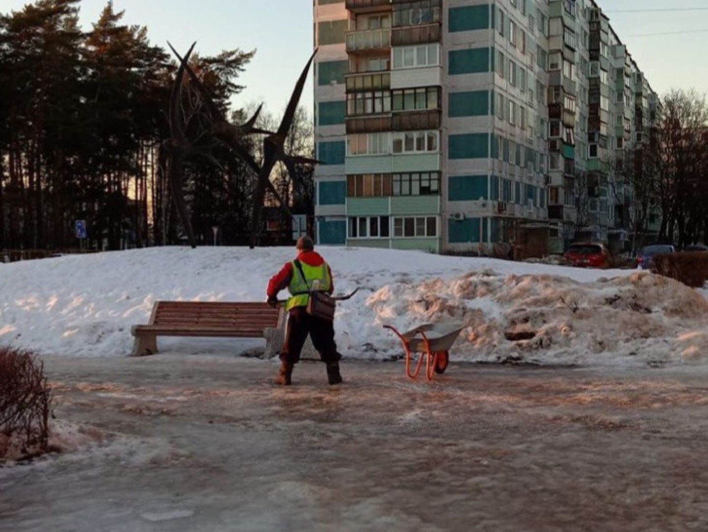 Черноголовка, Очистка дорог, Гололед,