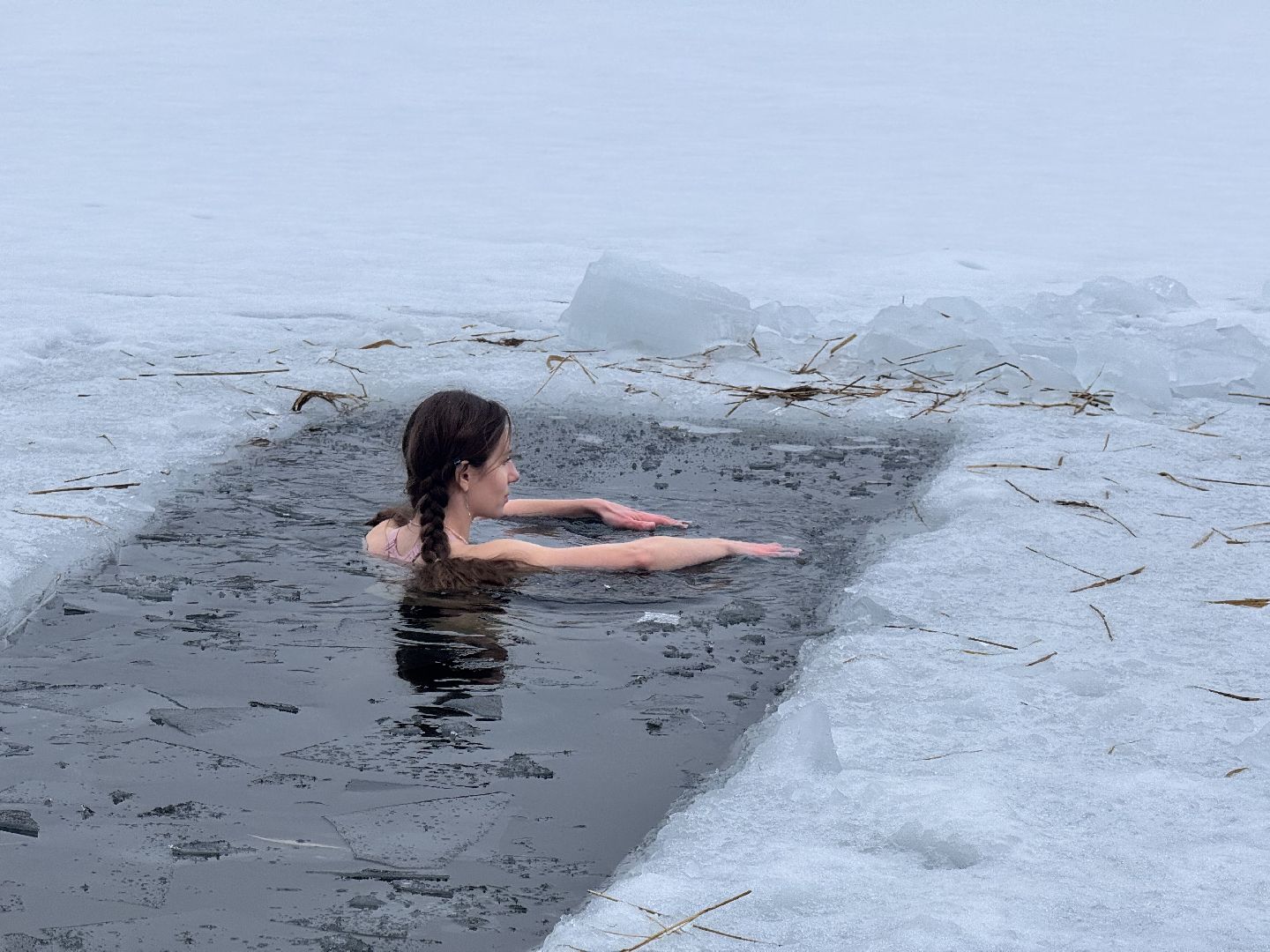 шаховская, окунание, закаливание, зима,