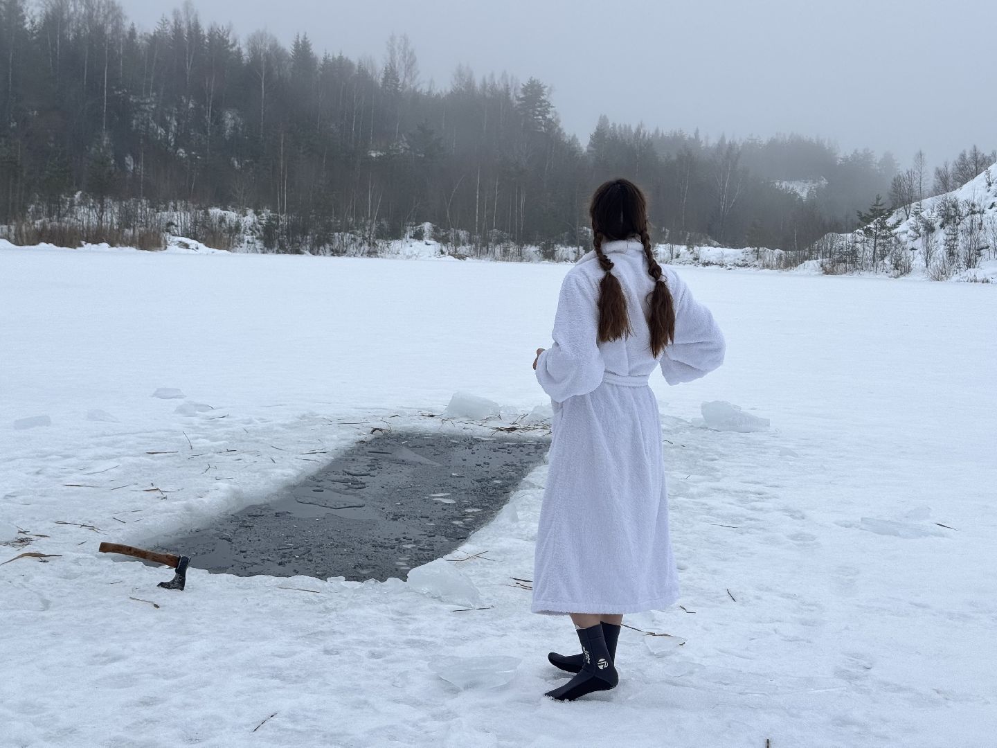 шаховская, окунание, закаливание, зима,