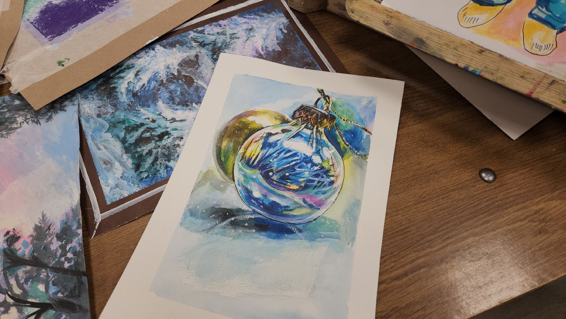 Мастер-класс, Лобня, Рисунок, Живопись,Зима, Зимний натюрморт,