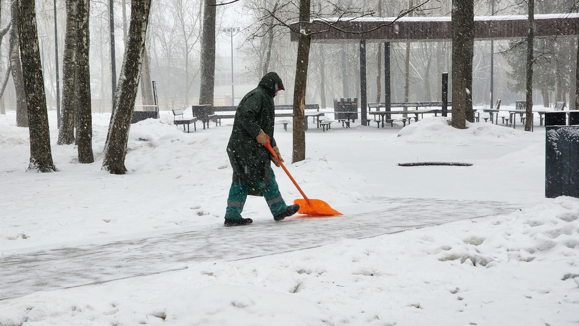 солнечногорск, вертикалки, зима в парке, зима в подмосковье, снегопад, погода,