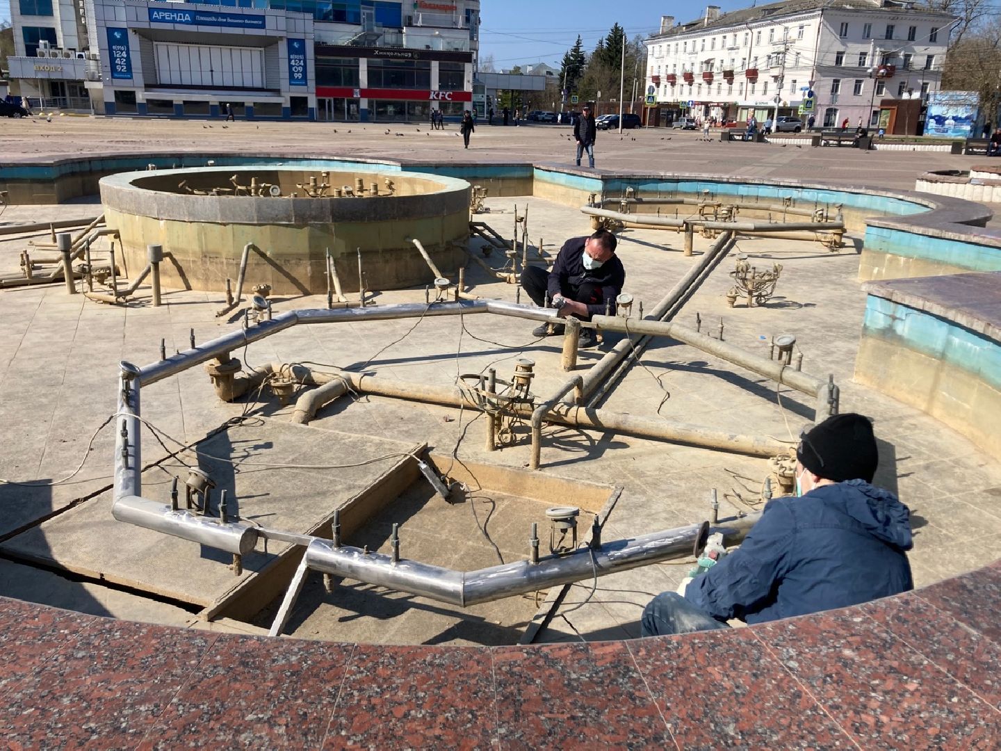 Солнечногорск, благоустройство, фонтан, Советская площадь, центр