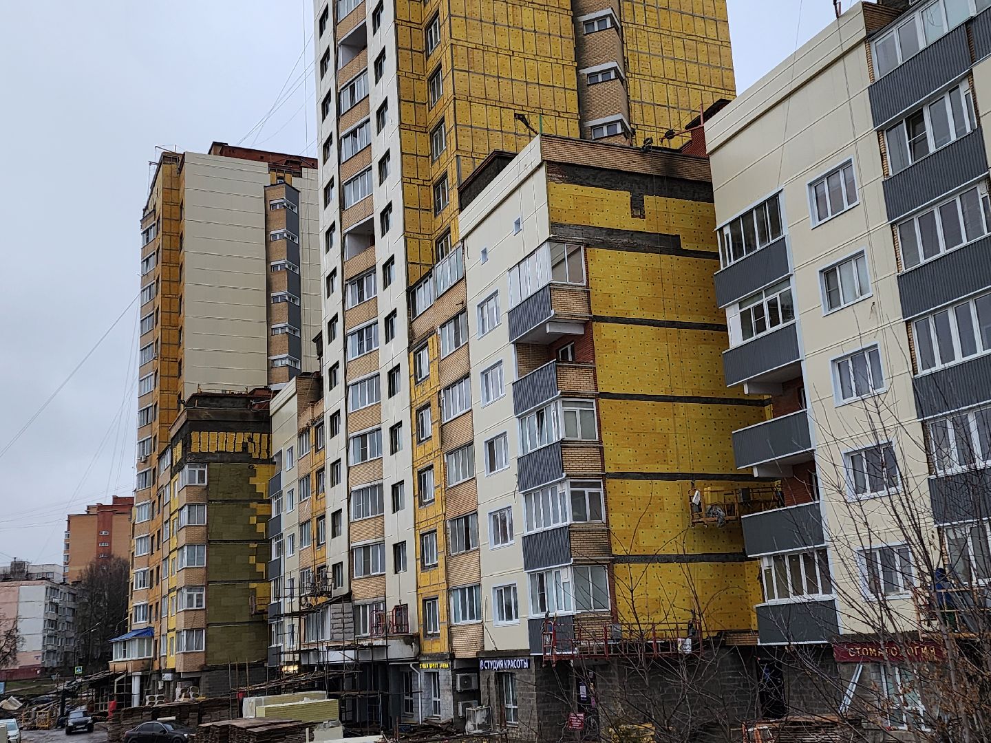 Чехов, улица Дружбы, жилой комплекс Посейдон, капитальный ремонт фасада, вертикалки,