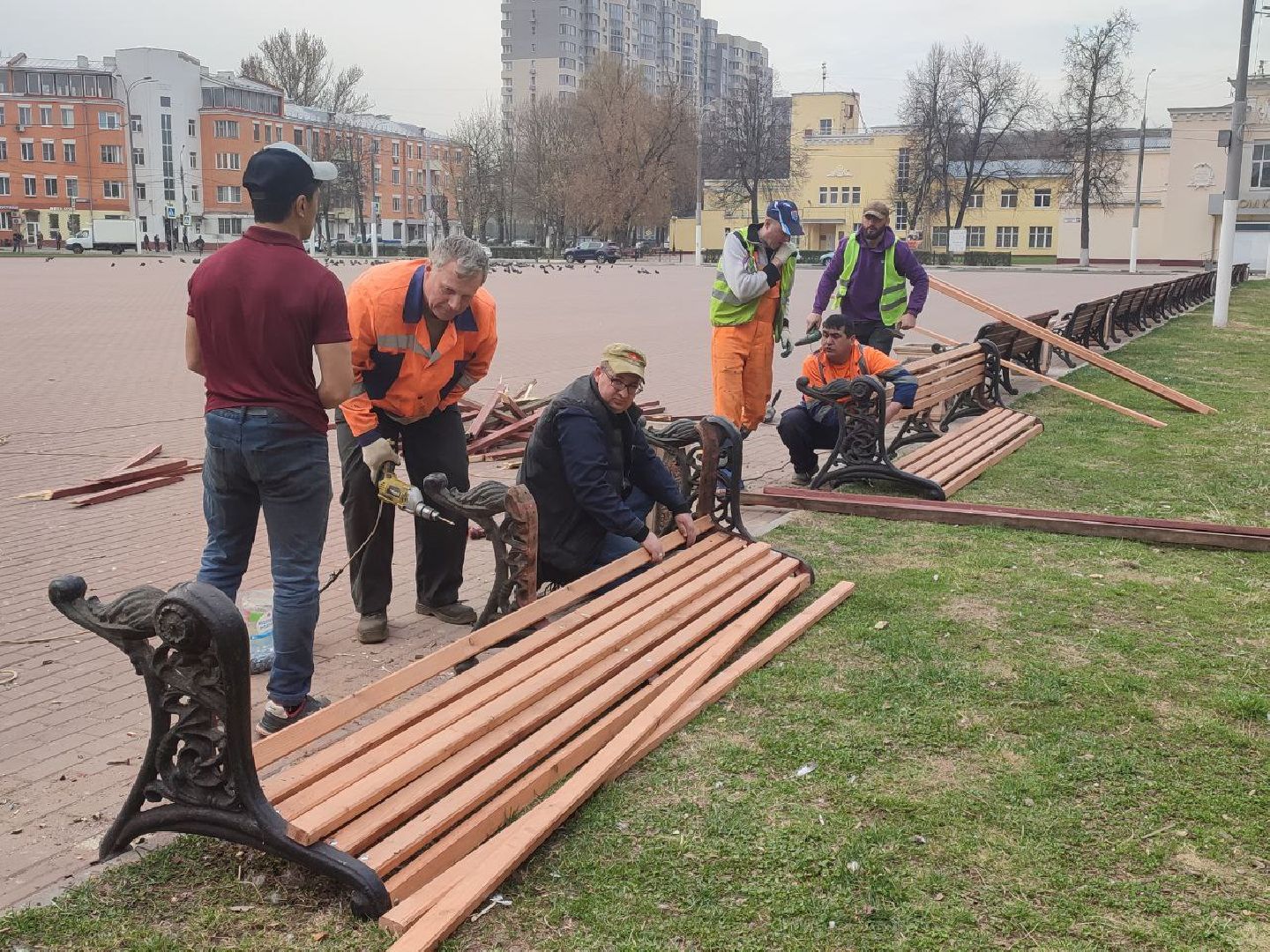 Подольск, благоустройство, скамейки