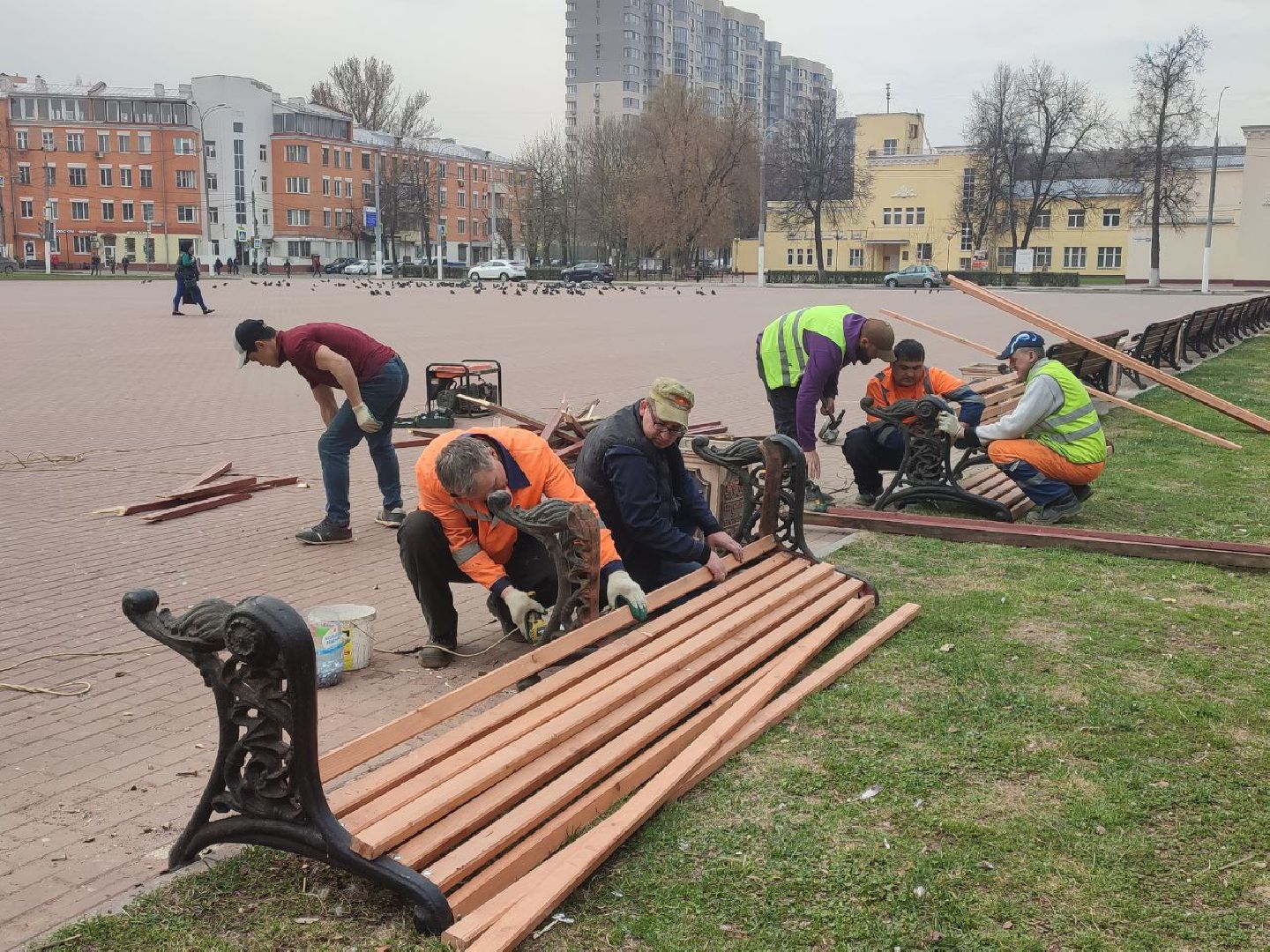 Подольск, благоустройство, скамейки