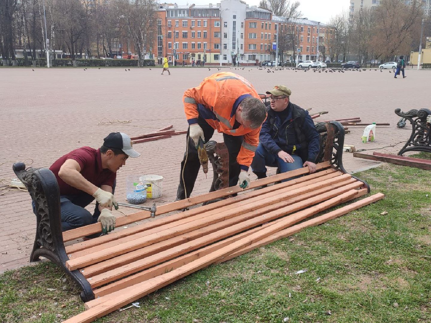 Подольск, благоустройство, скамейки