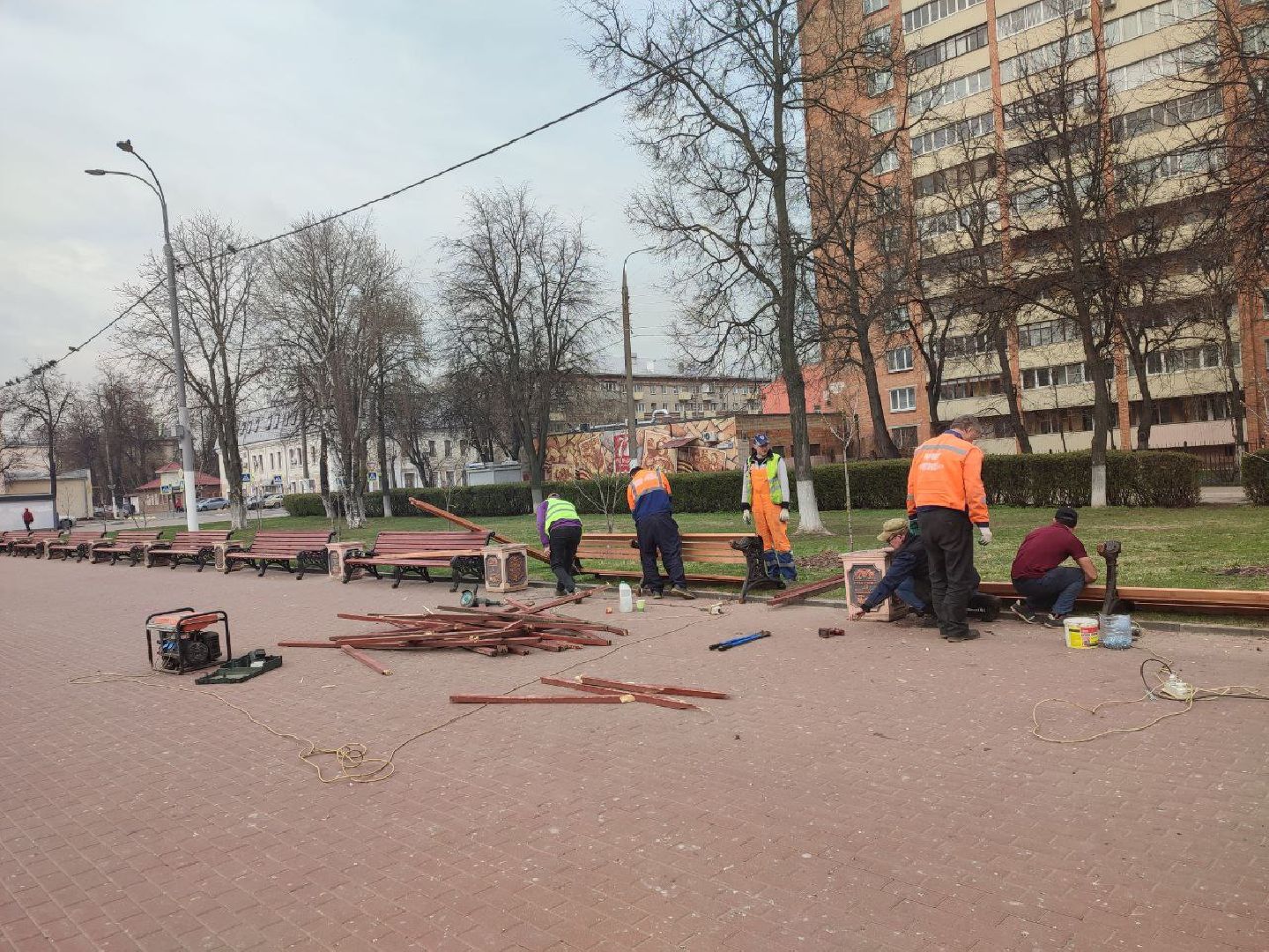 Подольск, благоустройство, скамейки