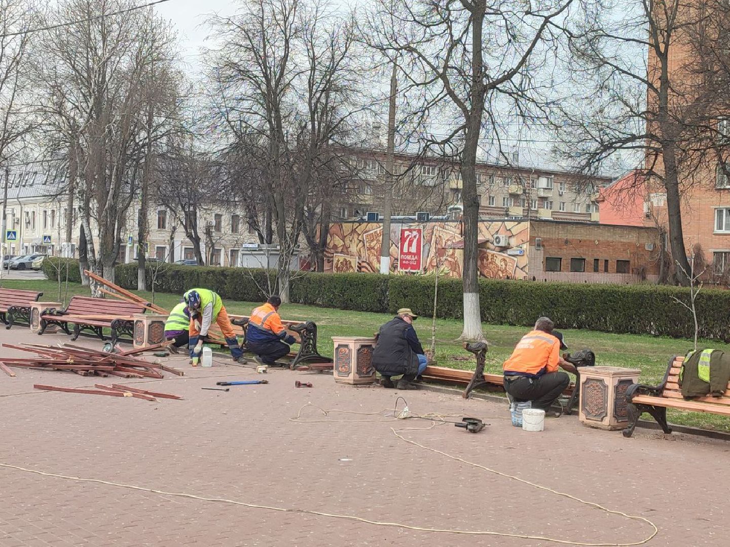 Подольск, благоустройство, скамейки
