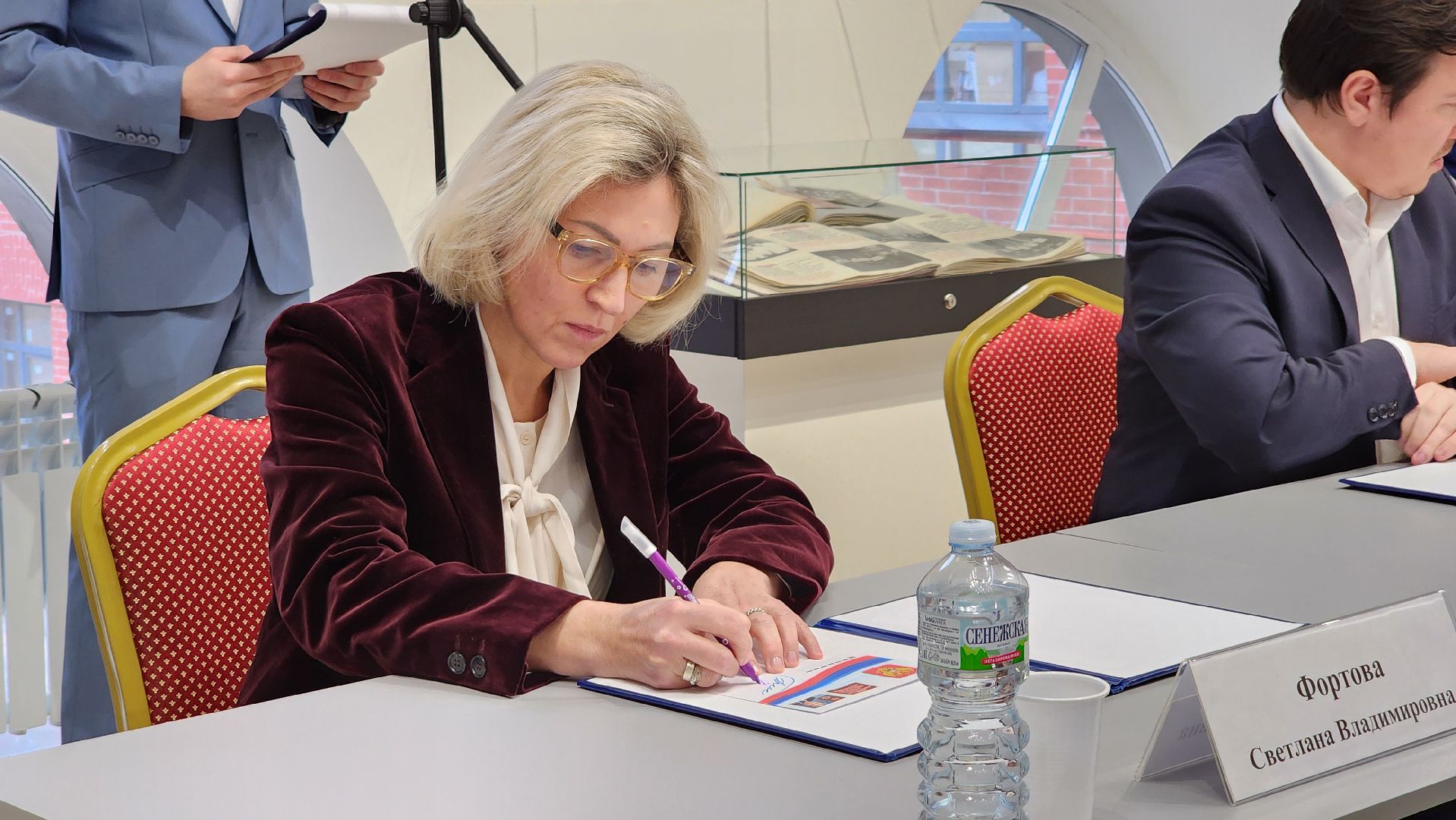 гашение почтовой марки,академик Владимир Фортов, Глуховская мануфактура, Ногинск, Богородский городской округ,