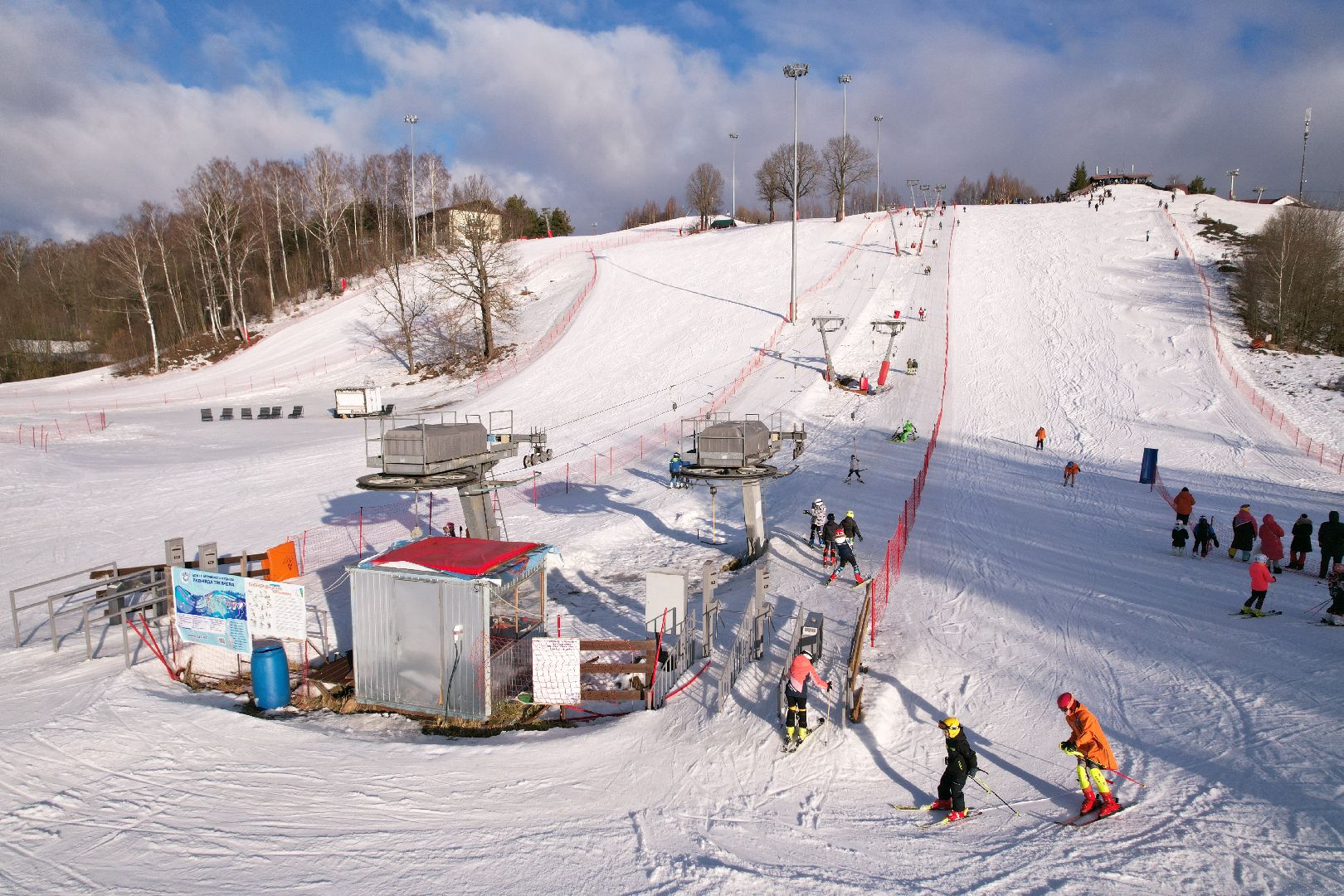видео с коптера, горнолыжный спорт, дмитров,