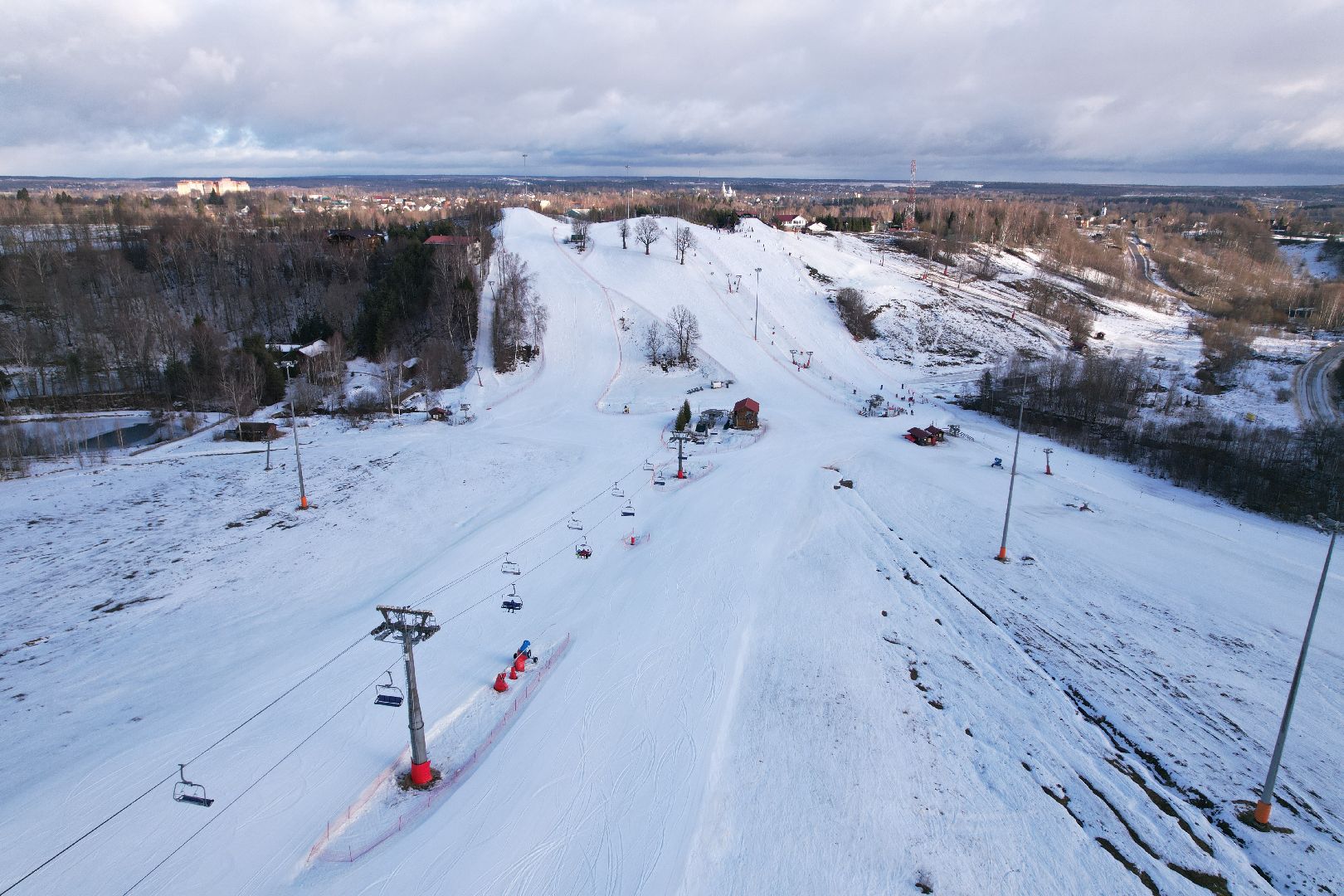 видео с коптера, горнолыжный спорт, дмитров,